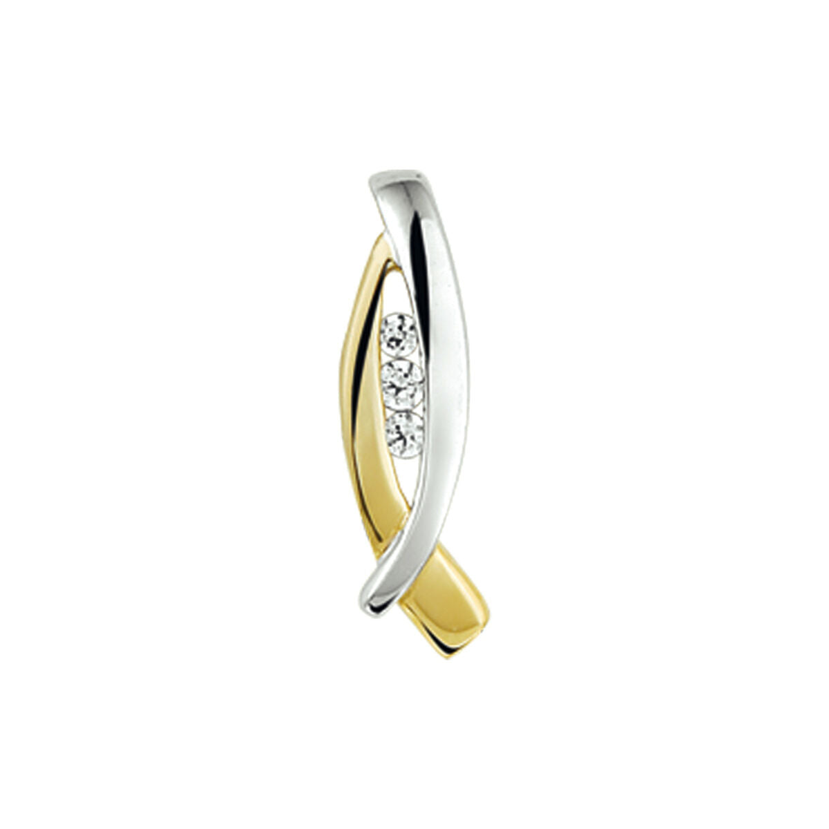 14K Bicolor Gouden hanger met zirkonia 4207234 - PansiteNederland.nl