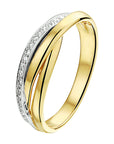 14K Bicolor Geel- En Witgoud Geel/Wit Ring Diamant 0.13Ct H Si 4207448 - PansiteNederland.nl