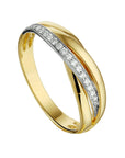14K Bicolor Geel- En Witgoud Geel/Wit Ring Diamant 0.13Ct H Si 4207448 - PansiteNederland.nl