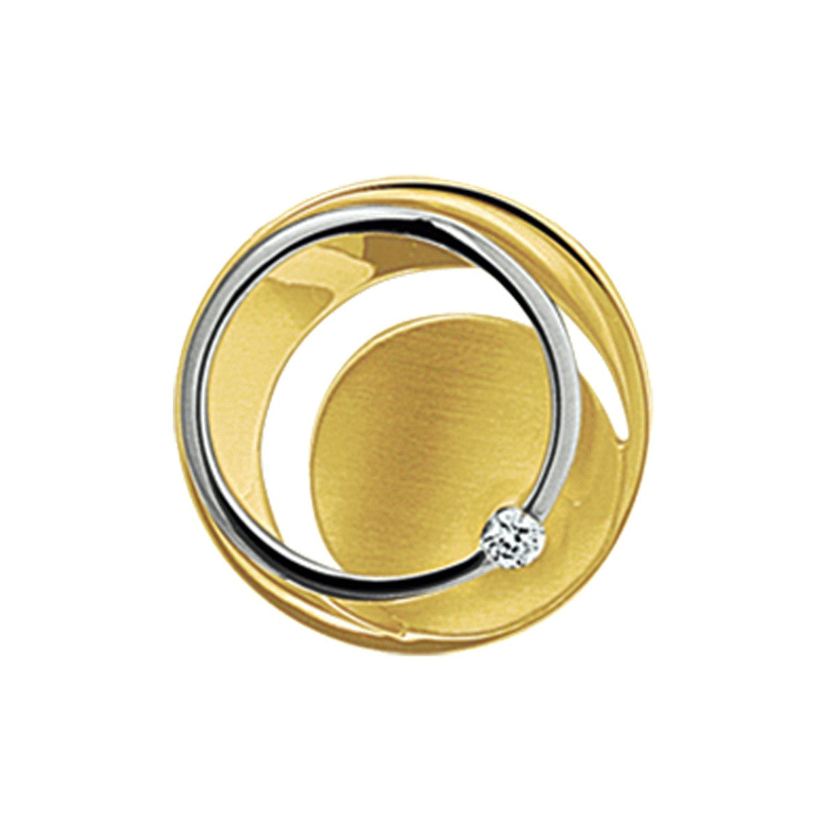 14K bicolor goud geel/wit hanger diamant 0.03ct h si 4207488 - PansiteNederland.nl
