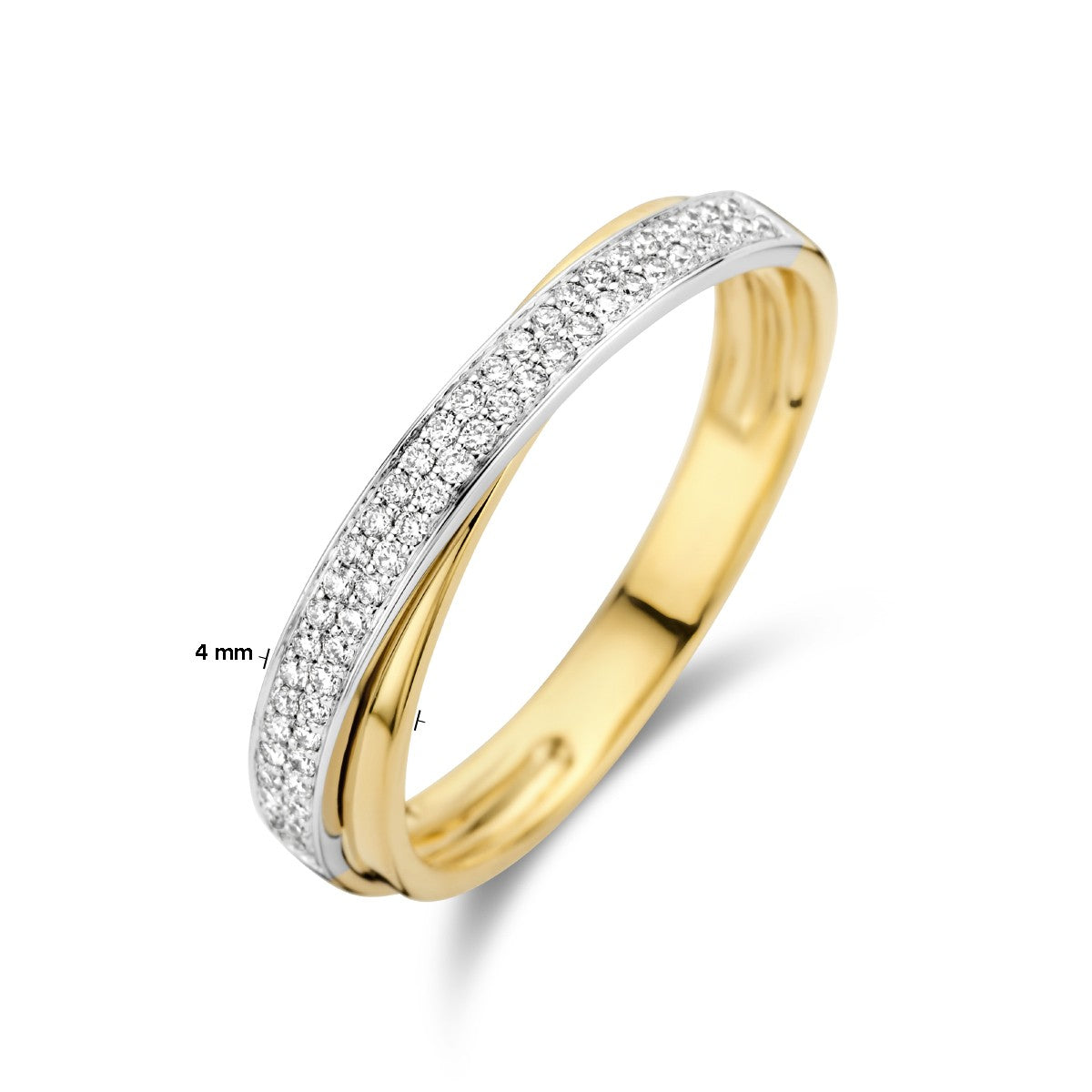 14K Bicolor Geel- En Witgoud Geel/Wit Ring Diamant 0.16Ct H Si 4207579 - PansiteNederland.nl