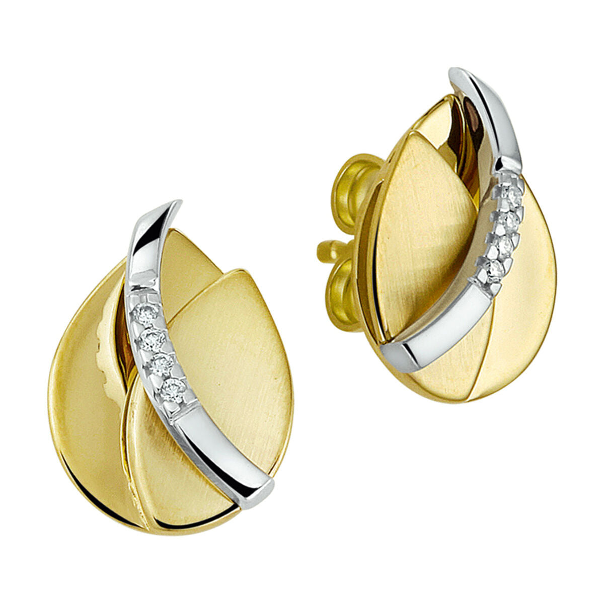 Bicolor gouden oorknoppen diamant 0.03ct (2x0.015ct) h si - PSN4207587, exclusief en kwalitatief hoogwaardig. Ontdek nu!