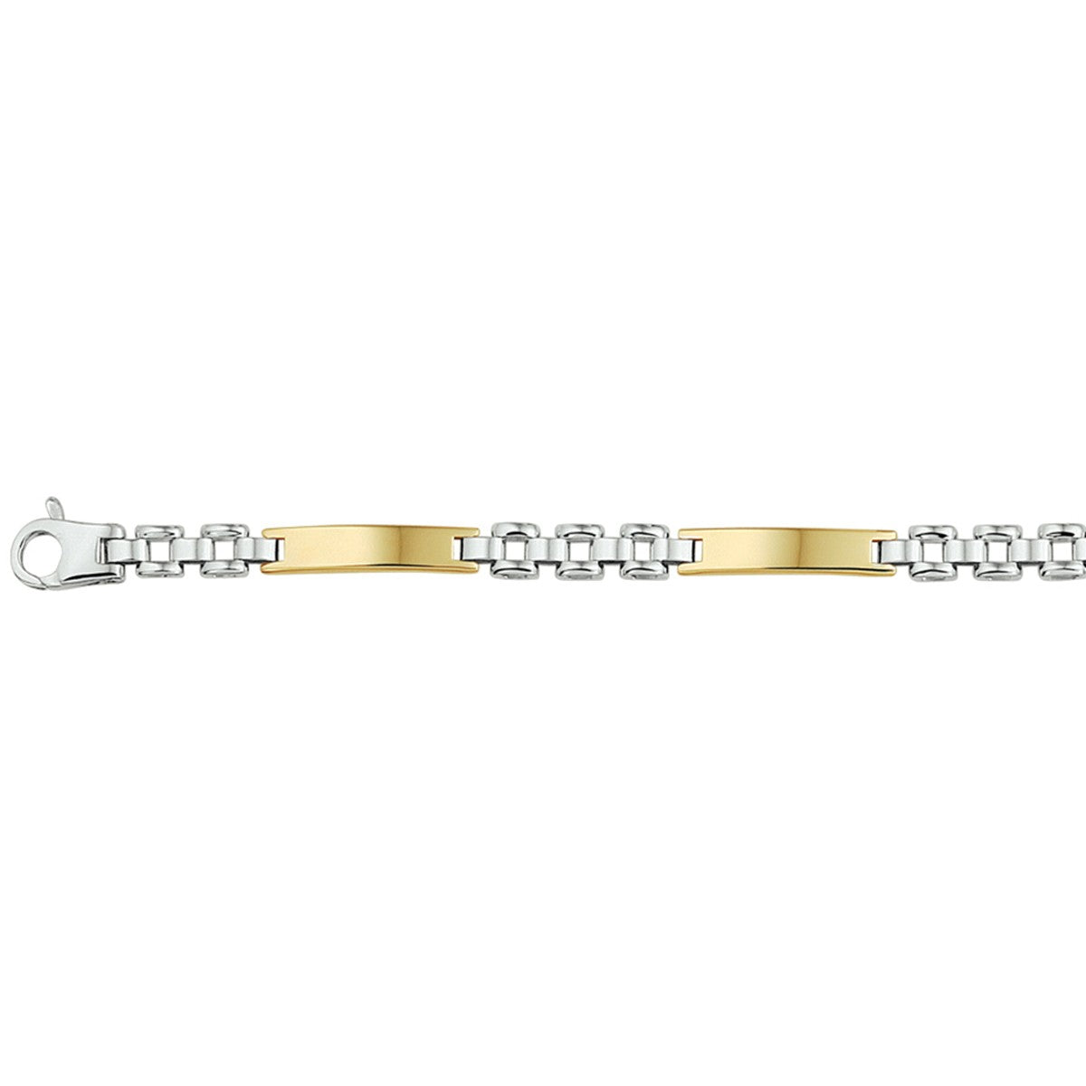 14K Bicolor Goud Geel/Wit Armband Panter 4,0 Mm 19 Cm 4207626