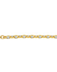 armband jasseron ovaal met balkje 3,5 mm 14K bicolor goud geel/wit