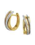 14K Bicolor Goud Geel/Wit Klapoorringen Diamant 0.14Ct (2X0.07Ct) H Si 4207801 - PansiteNederland.nl