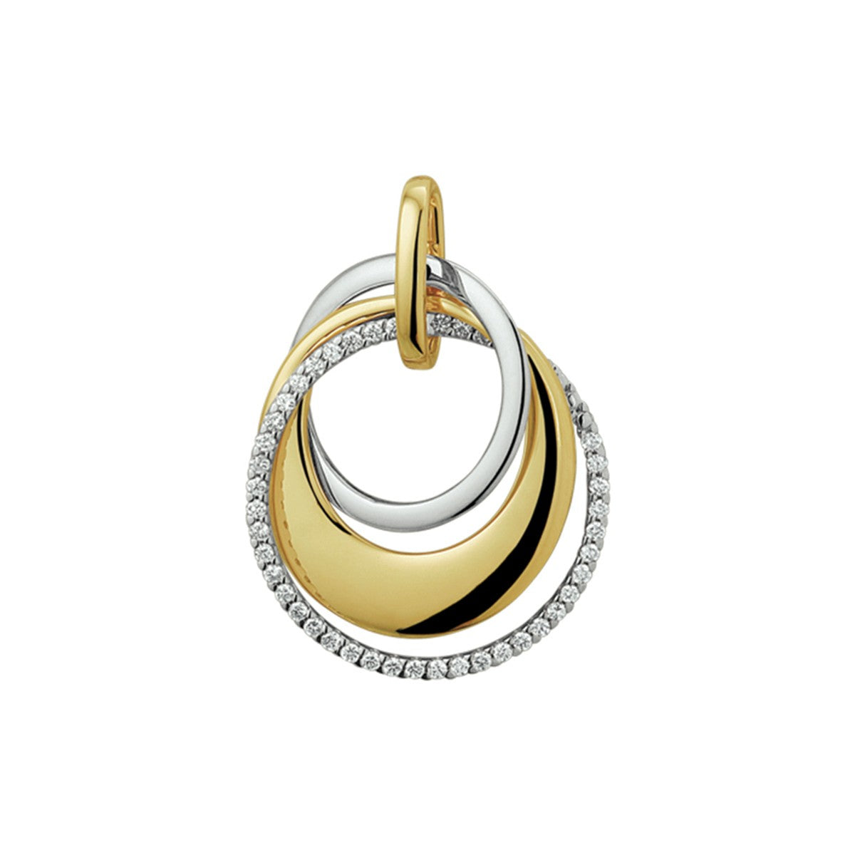 14K bicolor goud geel/wit hanger diamant 0.21ct h si 4207802 - PansiteNederland.nl