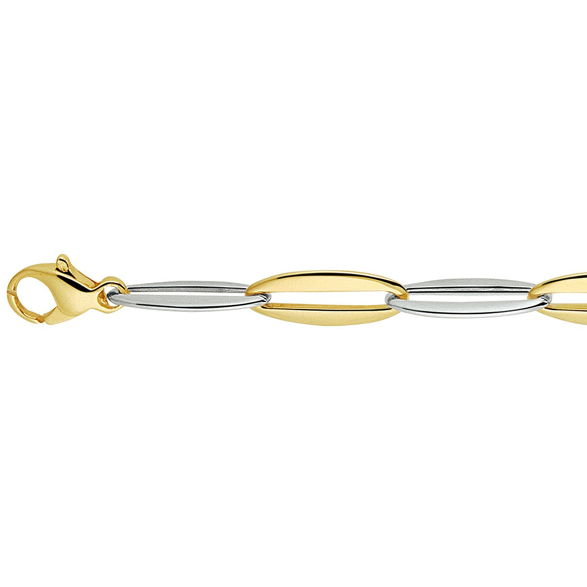 14K bicolor goud geel/wit collier 7,2 mm 44,5 cm 4207878 - PansiteNederland.nl