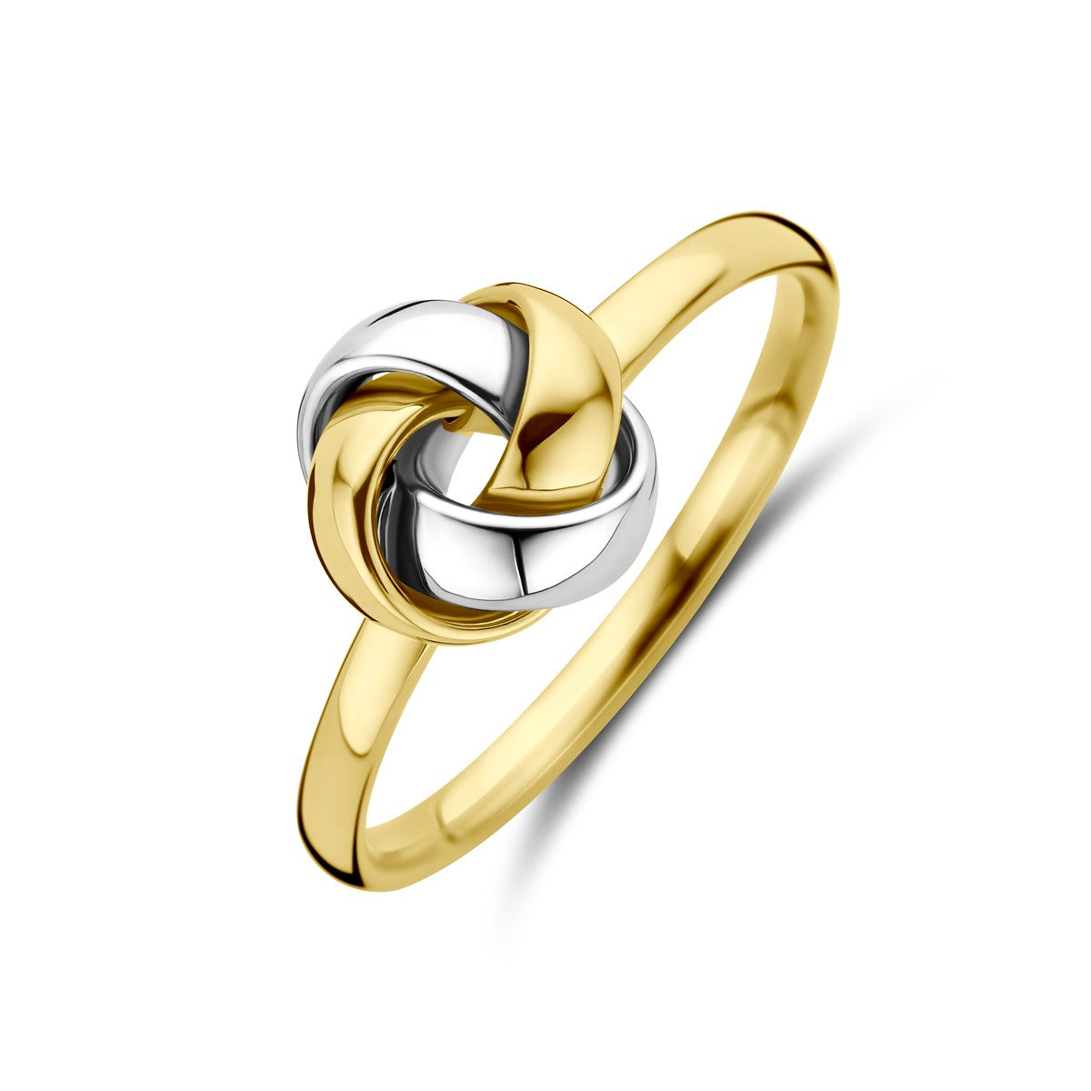 14K Bicolor Geel- En Witgoud Geel/Wit Ring Knoop 4207895 - PansiteNederland.nl