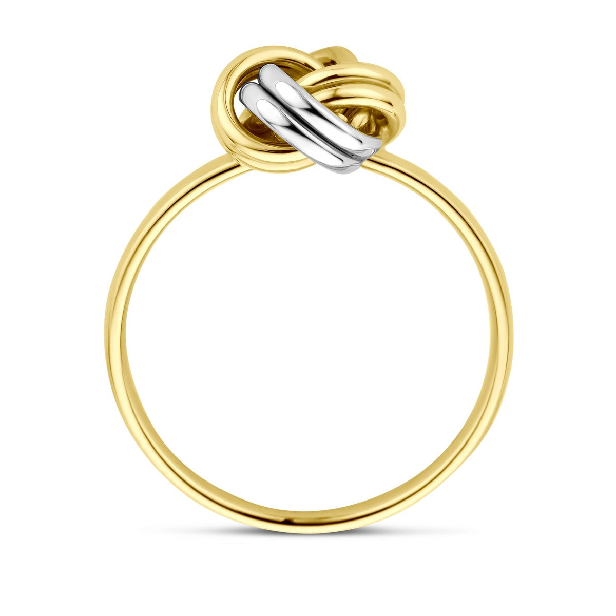 14K Bicolor Geel- En Witgoud Geel/Wit Ring Knoop 4207898 - PansiteNederland.nl