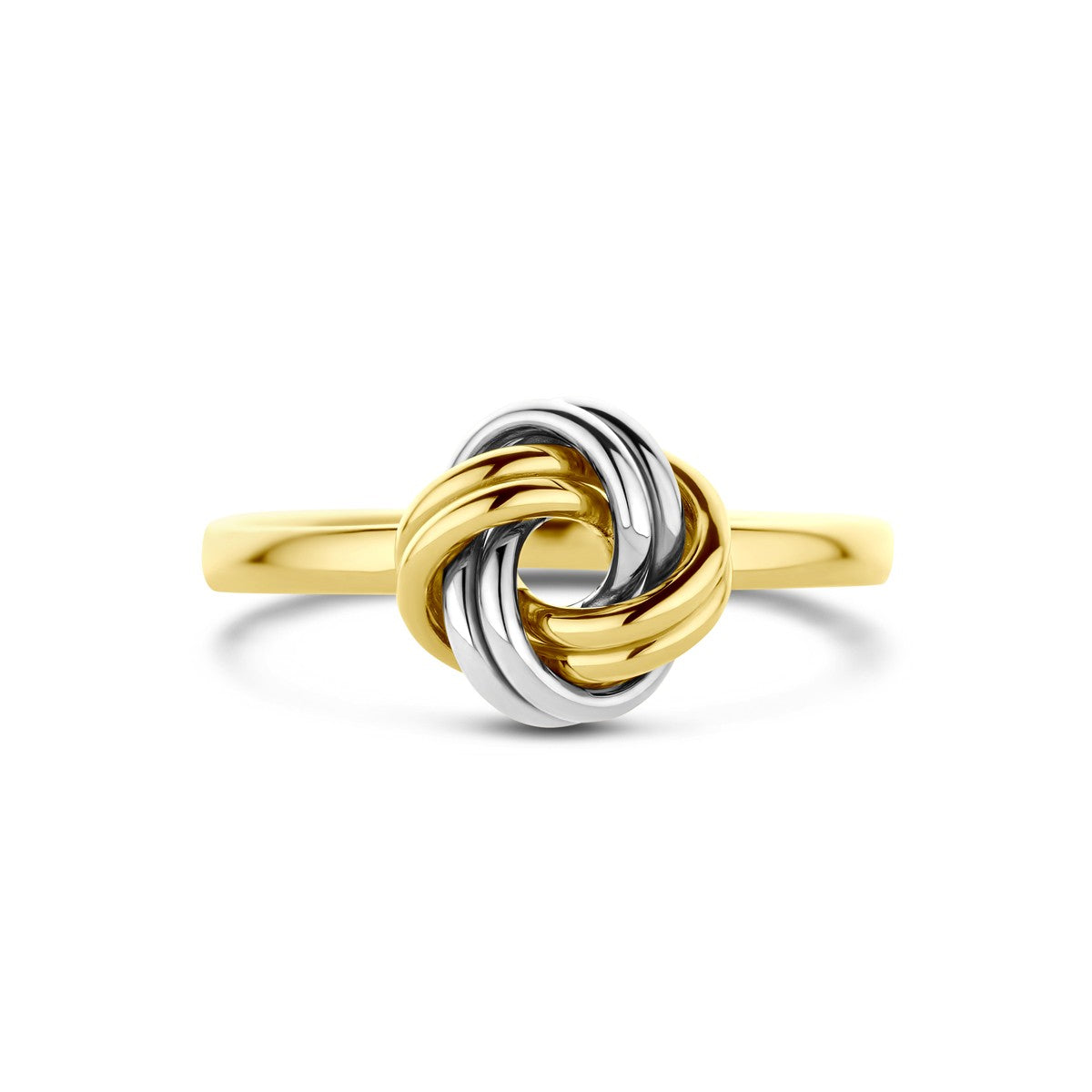 14K Bicolor Geel- En Witgoud Geel/Wit Ring Knoop 4207898 - PansiteNederland.nl