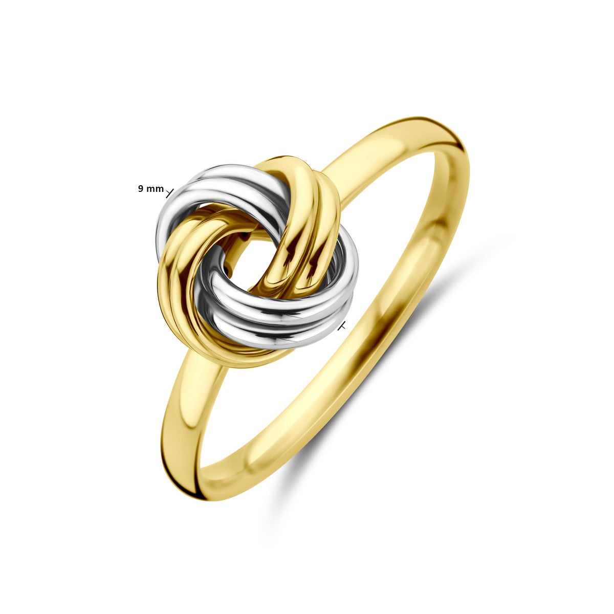 14K Bicolor Geel- En Witgoud Geel/Wit Ring Knoop 4207898 - PansiteNederland.nl