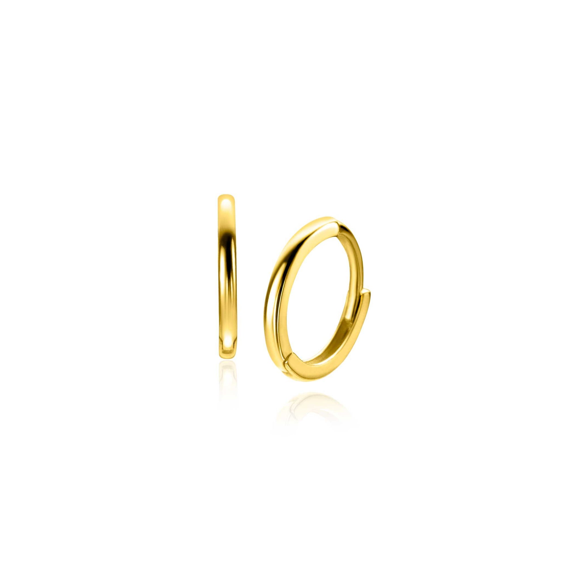 ZINZI Gold 14 karaat gouden oorringen met luxe scharniersluiting 10 x 1,2mm ZGO523
