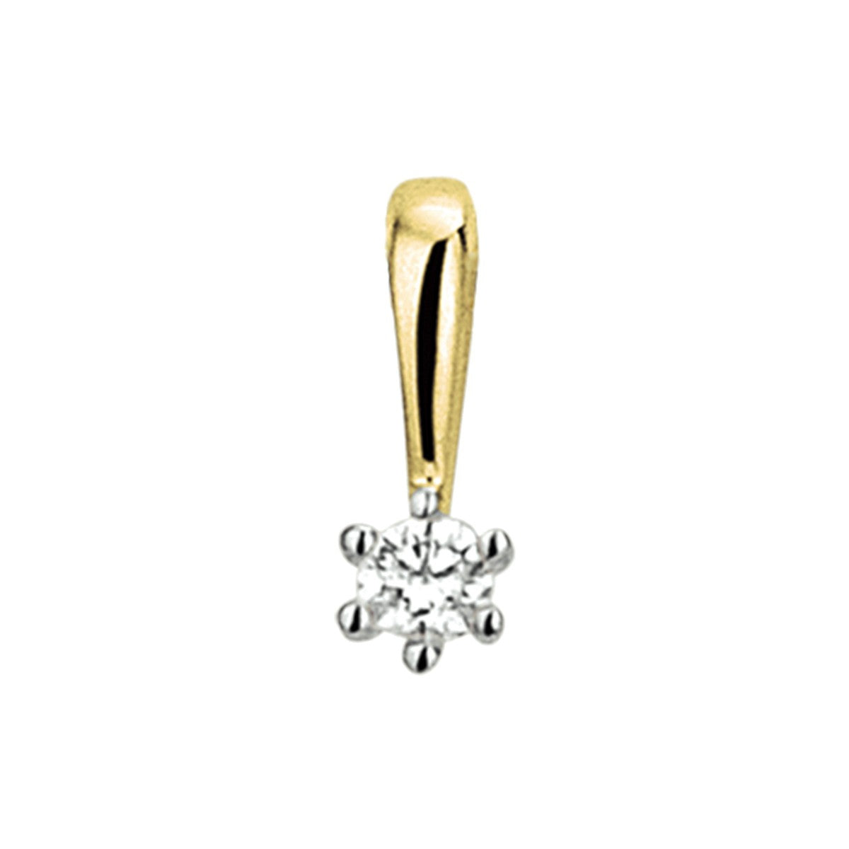 14K bicolor goud geel/wit hanger diamant 0.05ct h si 4208088 - PansiteNederland.nl