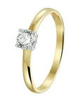 14K Bicolor Geel- En Witgoud Geel/Wit Ring Met Zirkonia 4208272 - PansiteNederland.nl