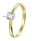 14K Bicolor Geel- En Witgoud Geel/Wit Ring Met Zirkonia 4208272 - PansiteNederland.nl