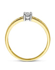 14K Bicolor Geel- En Witgoud Geel/Wit Ring Met Zirkonia 4208278 - PansiteNederland.nl