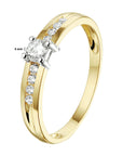 14K Bicolor Geel- En Witgoud Geel/Wit Ring Met Zirkonia 4208278 - PansiteNederland.nl