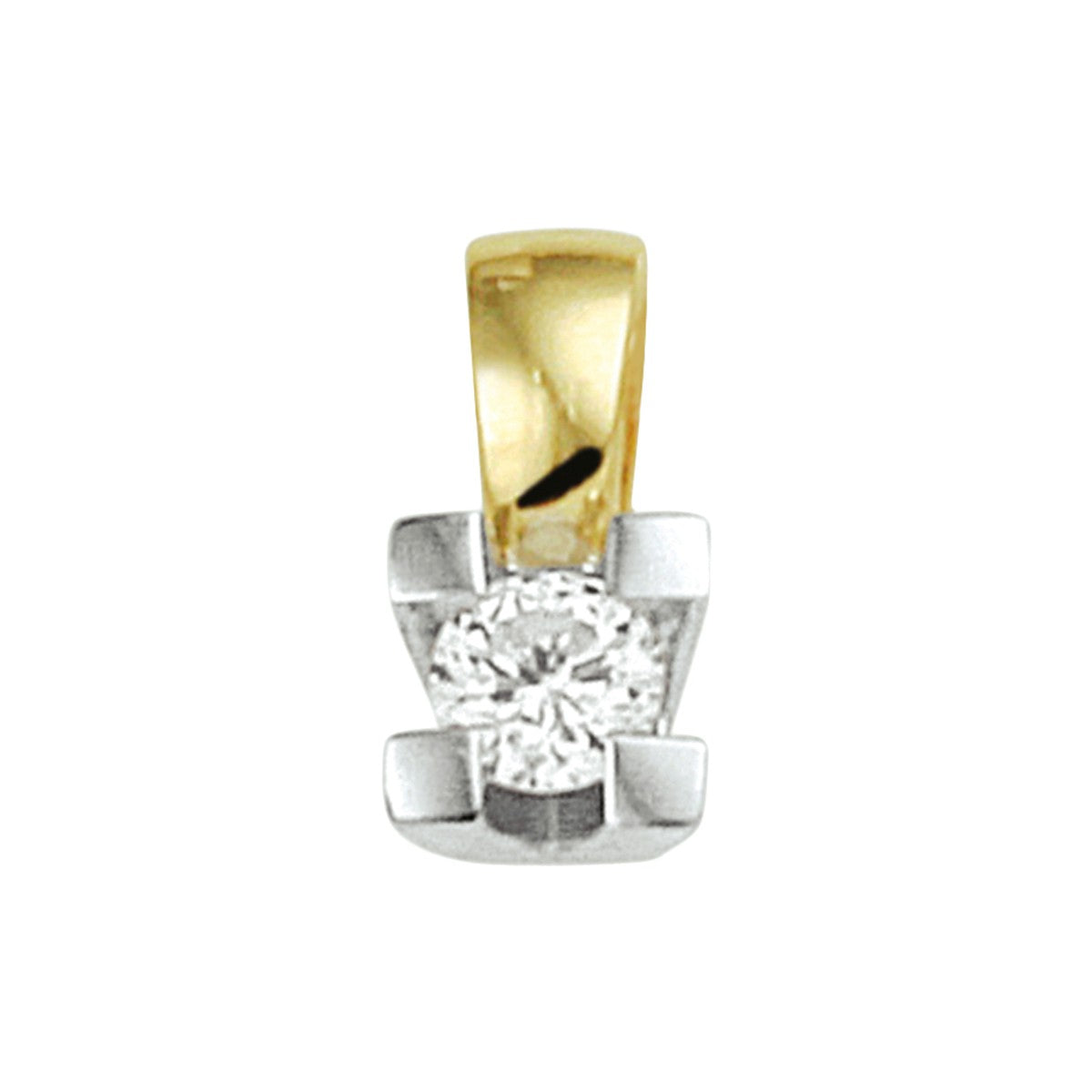 14K bicolor goud geel/wit hanger diamant 0.10ct h si 4208284 - PansiteNederland.nl