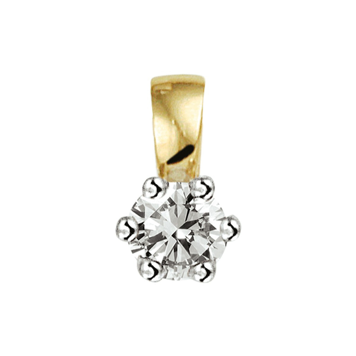 14K bicolor goud geel/wit hanger diamant 0.10ct h si 4208285 - PansiteNederland.nl