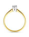 14K Bicolor Geel- En Witgoud Geel/Wit Ring Diamant 0.10Ct H Si 4208289