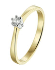 14K Bicolor Geel- En Witgoud Geel/Wit Ring Diamant 0.10Ct H Si 4208294 - PansiteNederland.nl