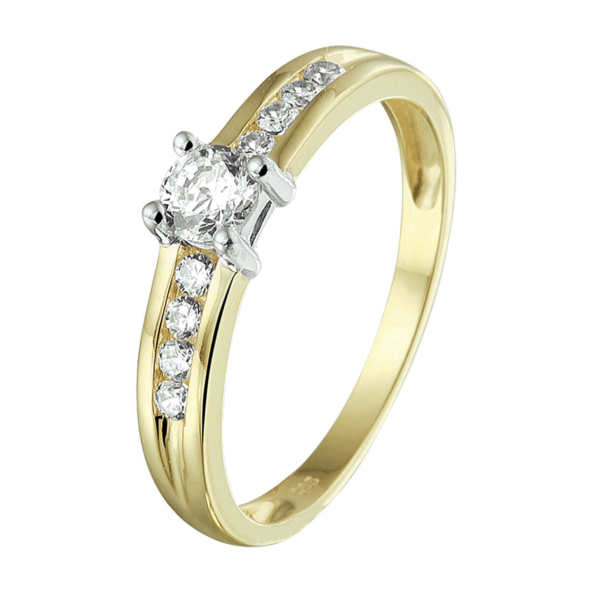 Bicolor gouden ring zirkonia 14K - 4208300, exclusief en kwalitatief hoogwaardig. Ontdek nu!