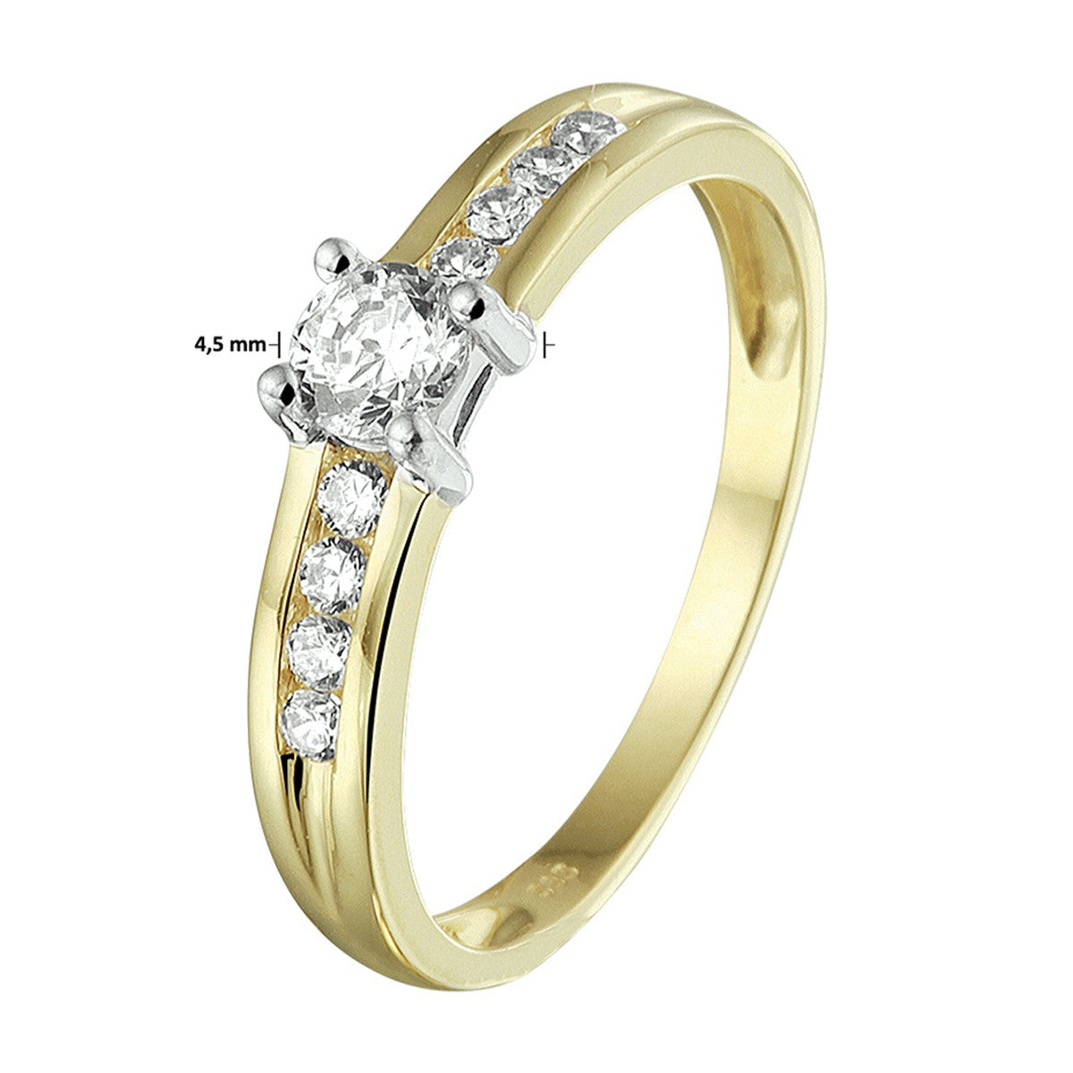 Bicolor gouden ring zirkonia 14K - 4208300, exclusief en kwalitatief hoogwaardig. Ontdek nu!