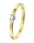 14K Bicolor Geel- En Witgoud Geel/Wit Ring Diamant 0.05Ct H Si 4208356 - PansiteNederland.nl