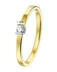 14K Bicolor Geel- En Witgoud Geel/Wit Ring Diamant 0.05Ct H Si 4208356 - PansiteNederland.nl