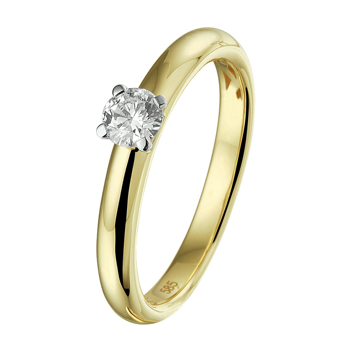 14K Bicolor Geel- En Witgoud Geel/Wit Ring Diamant 0.25Ct H Si 4208372 - PansiteNederland.nl