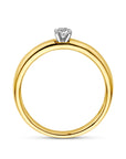 14K Bicolor Geel- En Witgoud Geel/Wit Ring Diamant 0.15Ct H Si 4208376 - PansiteNederland.nl