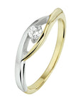 Bicolor 14K gouden Ring zirkonia - 4208416
