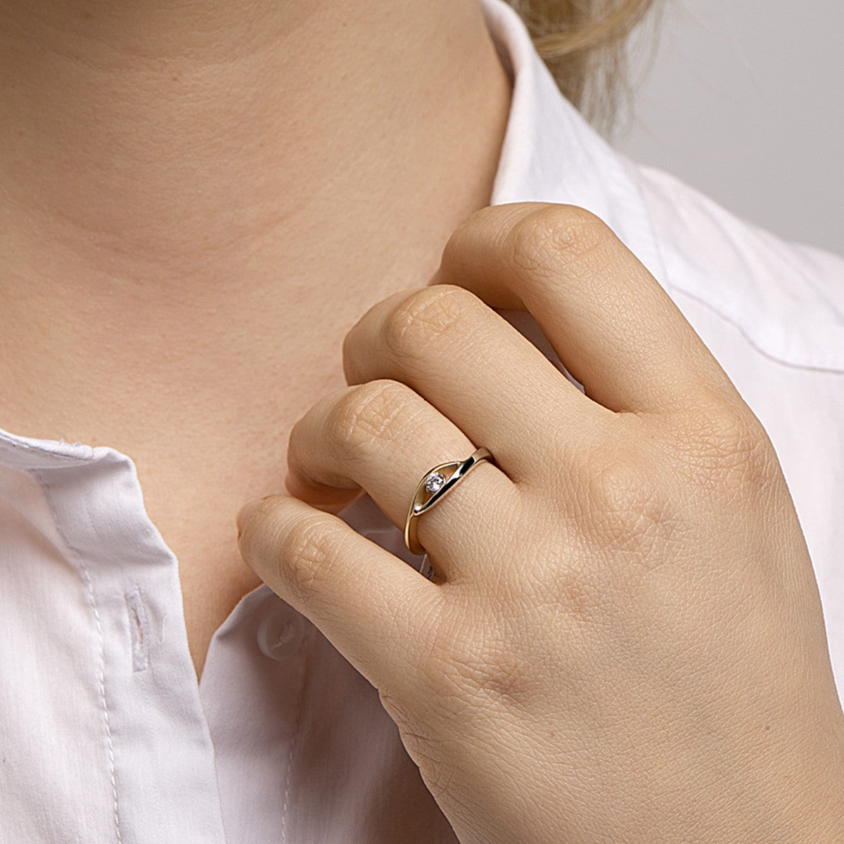 Bicolor 14K gouden Ring zirkonia - 4208416