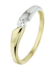 Bicolor 14K Gouden Ring zirkonia - PSN4208420