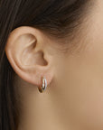 14K Bicolor Goud Geel/Wit Klapoorringen Diamant 0.11Ct (2X0.055Ct) H Si 4208488 - PansiteNederland.nl