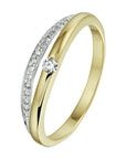 14K Bicolor Geel- En Witgoud Geel/Wit Ring Diamant 0.11Ct H Si 4208490 - PansiteNederland.nl
