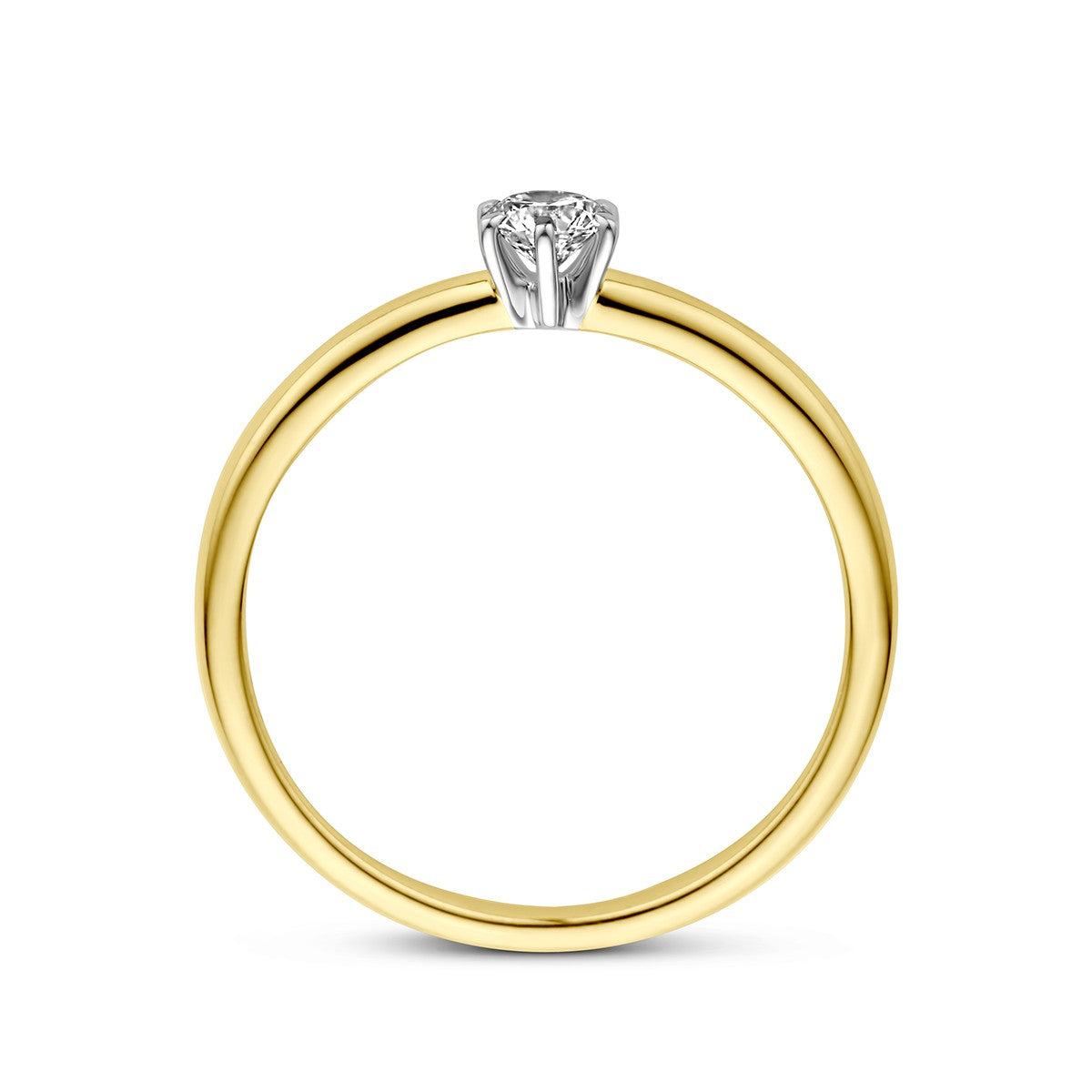 14K Bicolor Geel- En Witgoud Geel/Wit Ring Diamant 0.20Ct H Si 4208559 - PansiteNederland.nl