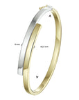14K Bicolor Goud Geel/Wit Bangle Scharnier 9 X 61,5 Mm 4208587