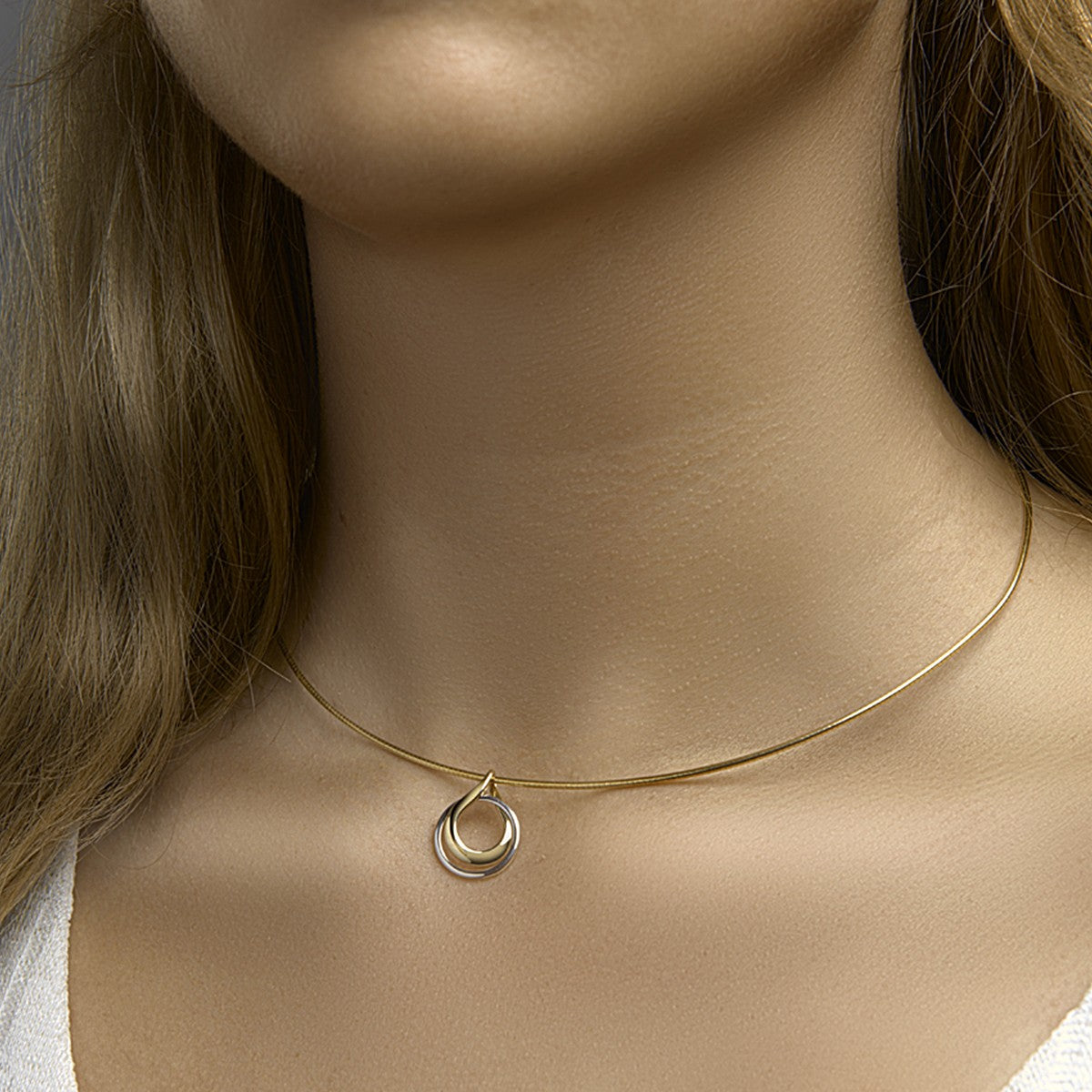 14K bicolor goud geel/wit hanger 4208593 - PansiteNederland.nl