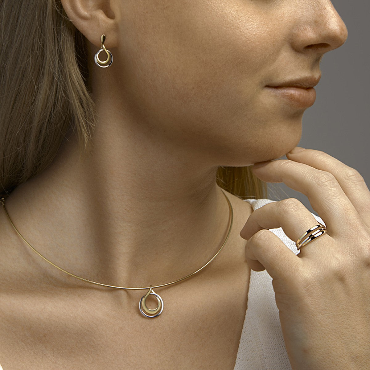 14K bicolor goud geel/wit hanger 4208593 - PansiteNederland.nl