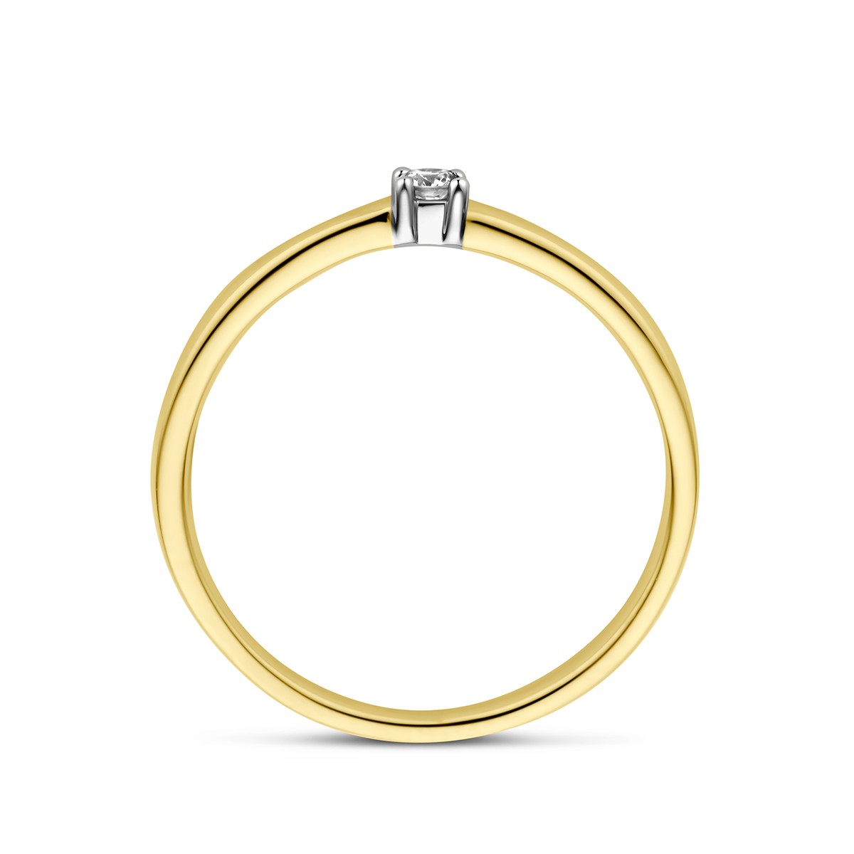 14K Bicolor Geel- En Witgoud Geel/Wit Ring Diamant 0.05Ct H Si 4208631 - PansiteNederland.nl