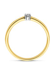 14K Bicolor Geel- En Witgoud Geel/Wit Ring Diamant 0.05Ct H Si 4208631 - PansiteNederland.nl