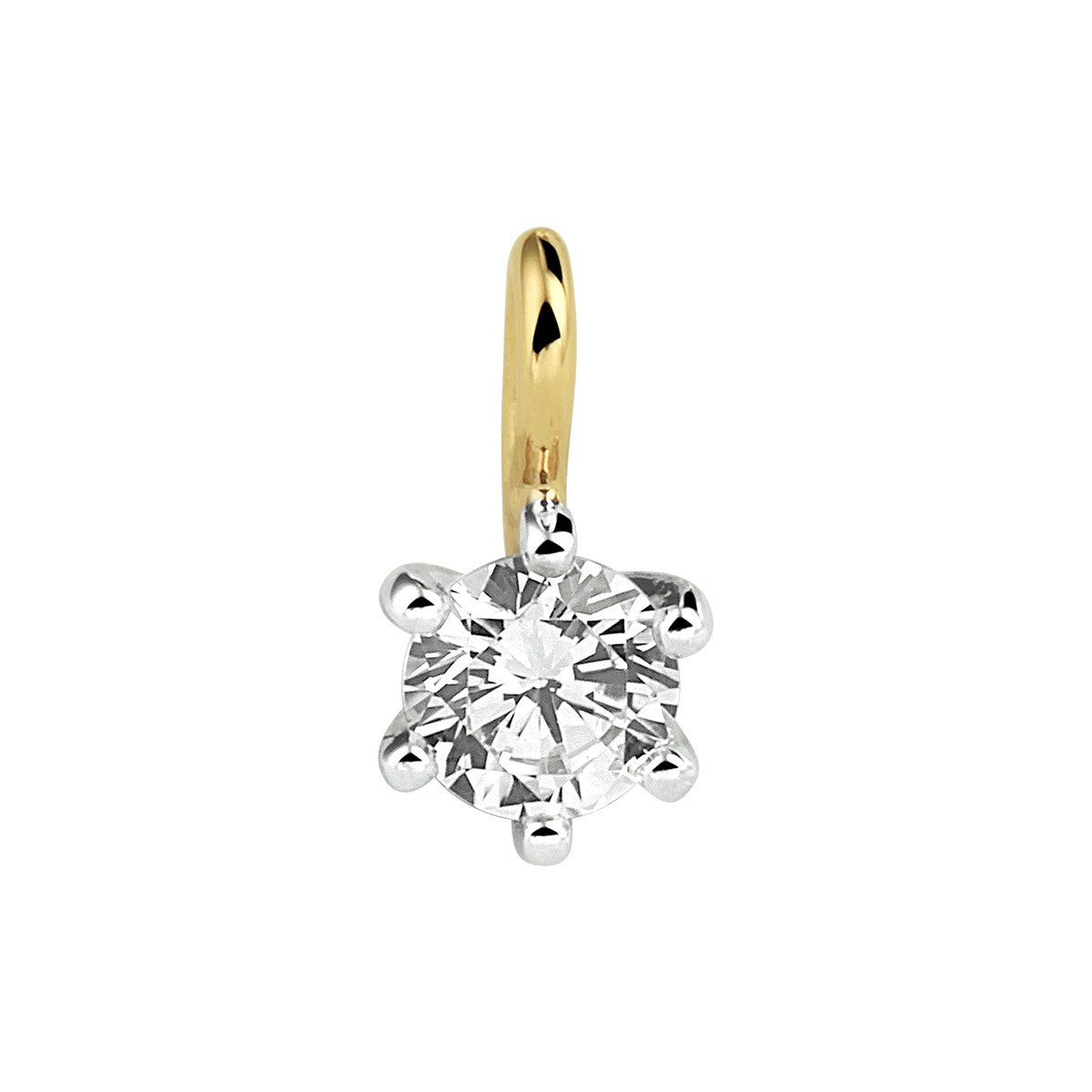14K bicolor goud geel/wit hanger zirkonia 4208653 - PansiteNederland.nl