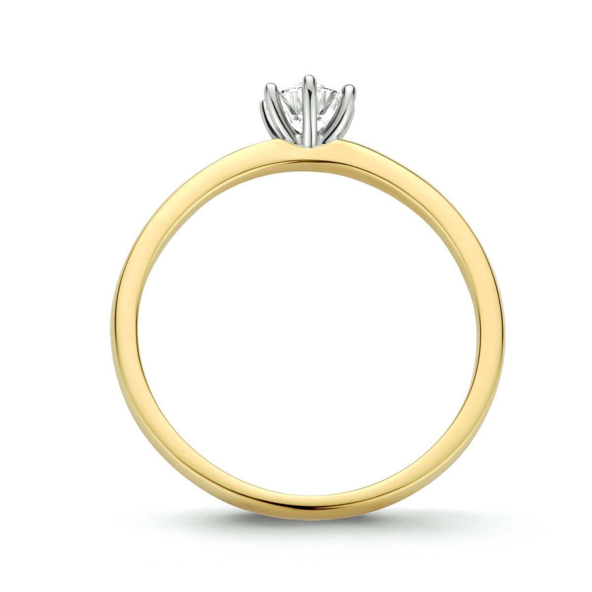 14K Bicolor Geel- En Witgoud Geel/Wit Ring Diamant 0.25Ct H Si 4208679 - PansiteNederland.nl
