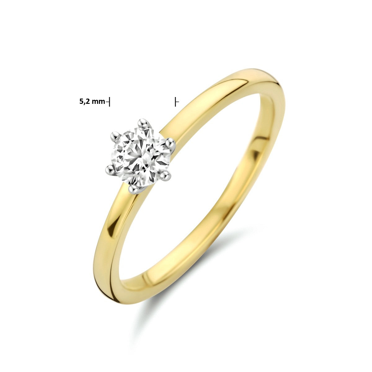 14K Bicolor Geel- En Witgoud Geel/Wit Ring Diamant 0.25Ct H Si 4208679 - PansiteNederland.nl