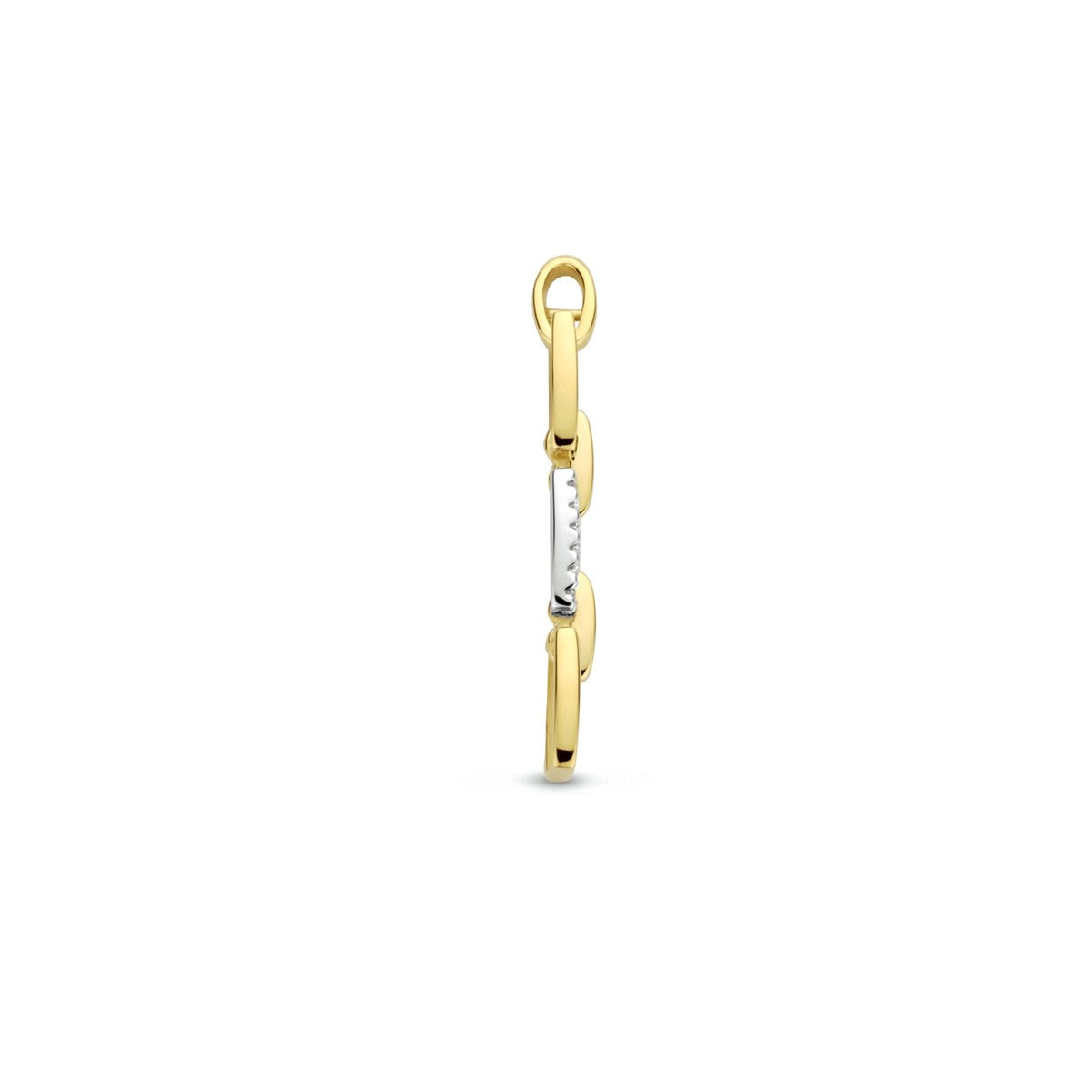 14K bicolor goud geel/wit hanger schakel diamant 0.05ct h si 4208684 - PansiteNederland.nl