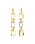 14K Bicolor Goud Geel/Wit Oorhangers Diamant 0.10Ct (2X0.05Ct) H Si 4208696 - PansiteNederland.nl