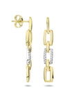 14K Bicolor Goud Geel/Wit Oorhangers Diamant 0.10Ct (2X0.05Ct) H Si 4208696 - PansiteNederland.nl
