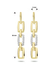 14K Bicolor Goud Geel/Wit Oorhangers Diamant 0.10Ct (2X0.05Ct) H Si 4208696 - PansiteNederland.nl