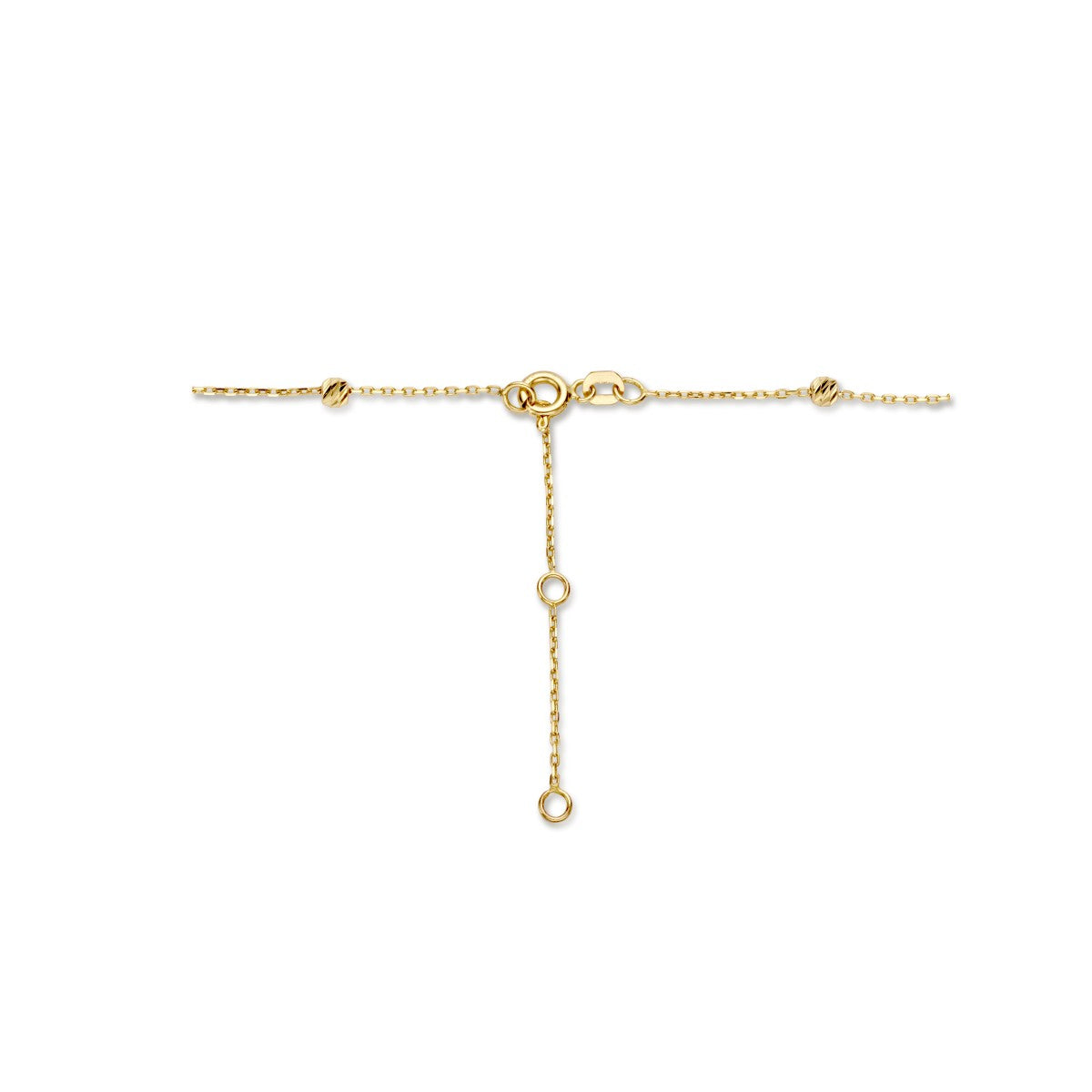 14K bicolor goud geel/wit collier bolletjes gediamanteerd 3,0 mm 40 - 42 - 44 cm 4208871 - PansiteNederland.nl